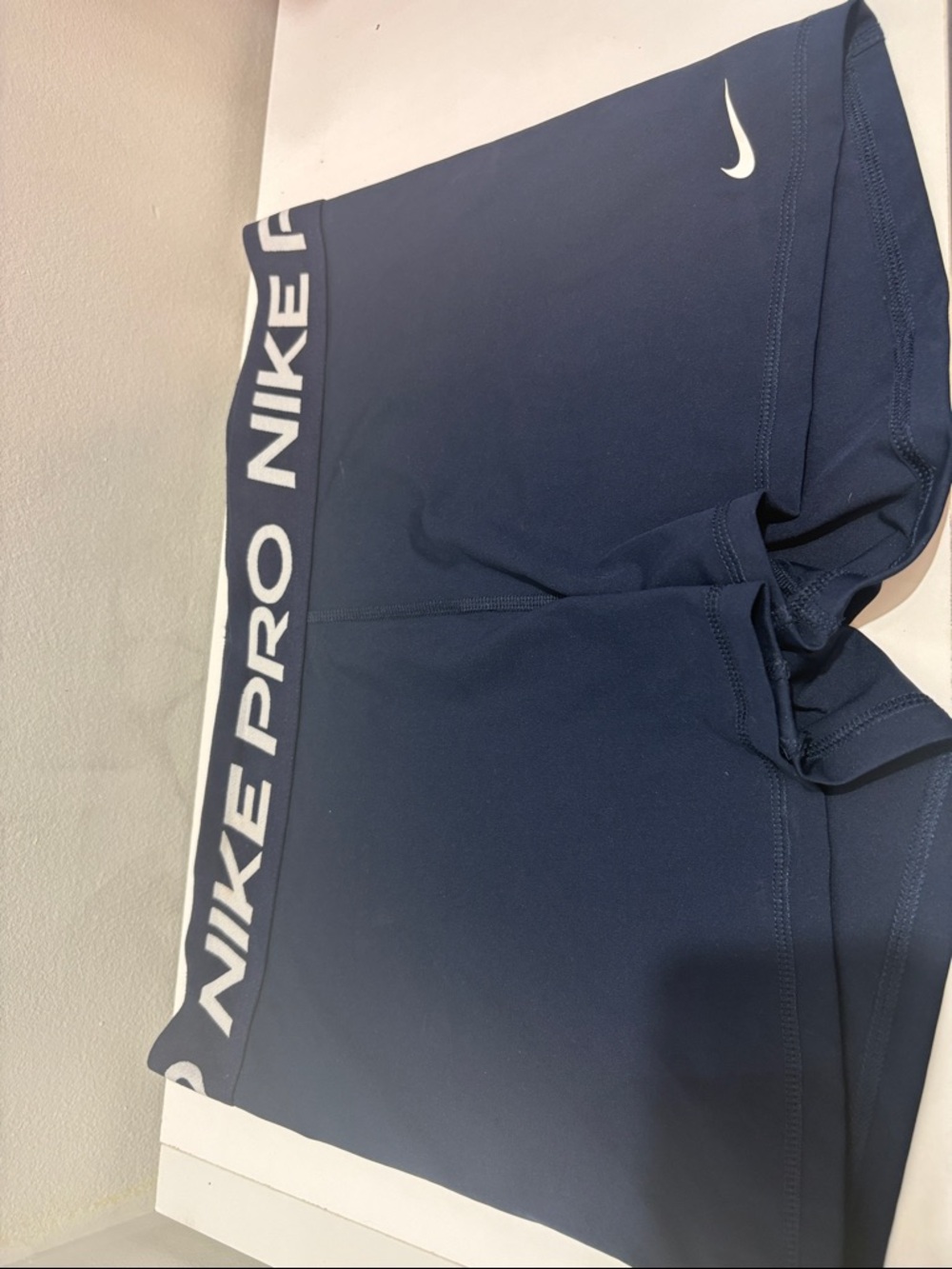 Nike Navy Compression Shorts with White Swoosh
